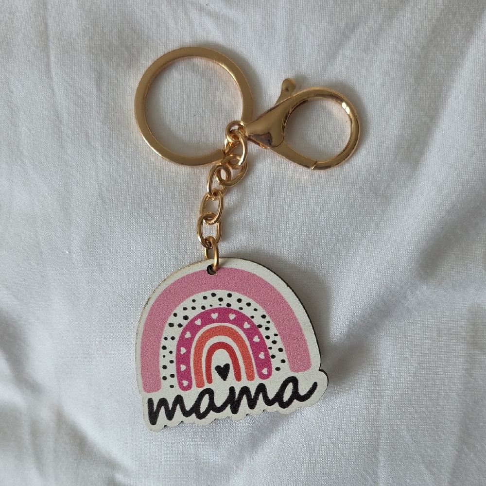 💚5/$20💚Pink Rainbow Mama Keychain